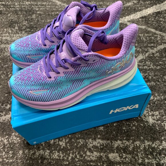 HOKA Clifton 9 Women's Athletic Running Sneaker Shoes Blue/Violet 5 through 7.5 - Picture 3 of 6
